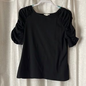 Black touched shoulder cotton shirt